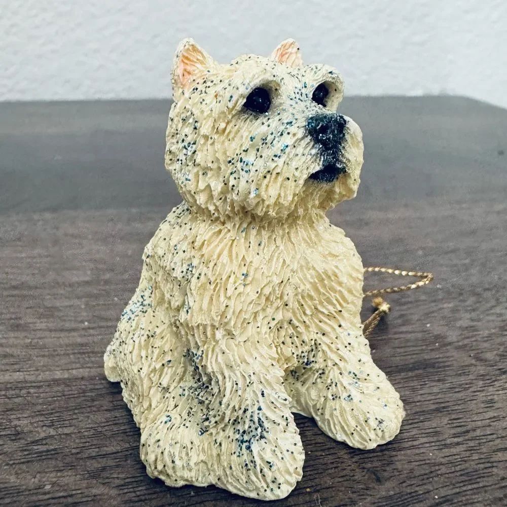 Bichon Frise Holiday Dog Figurine Christmas Ornament